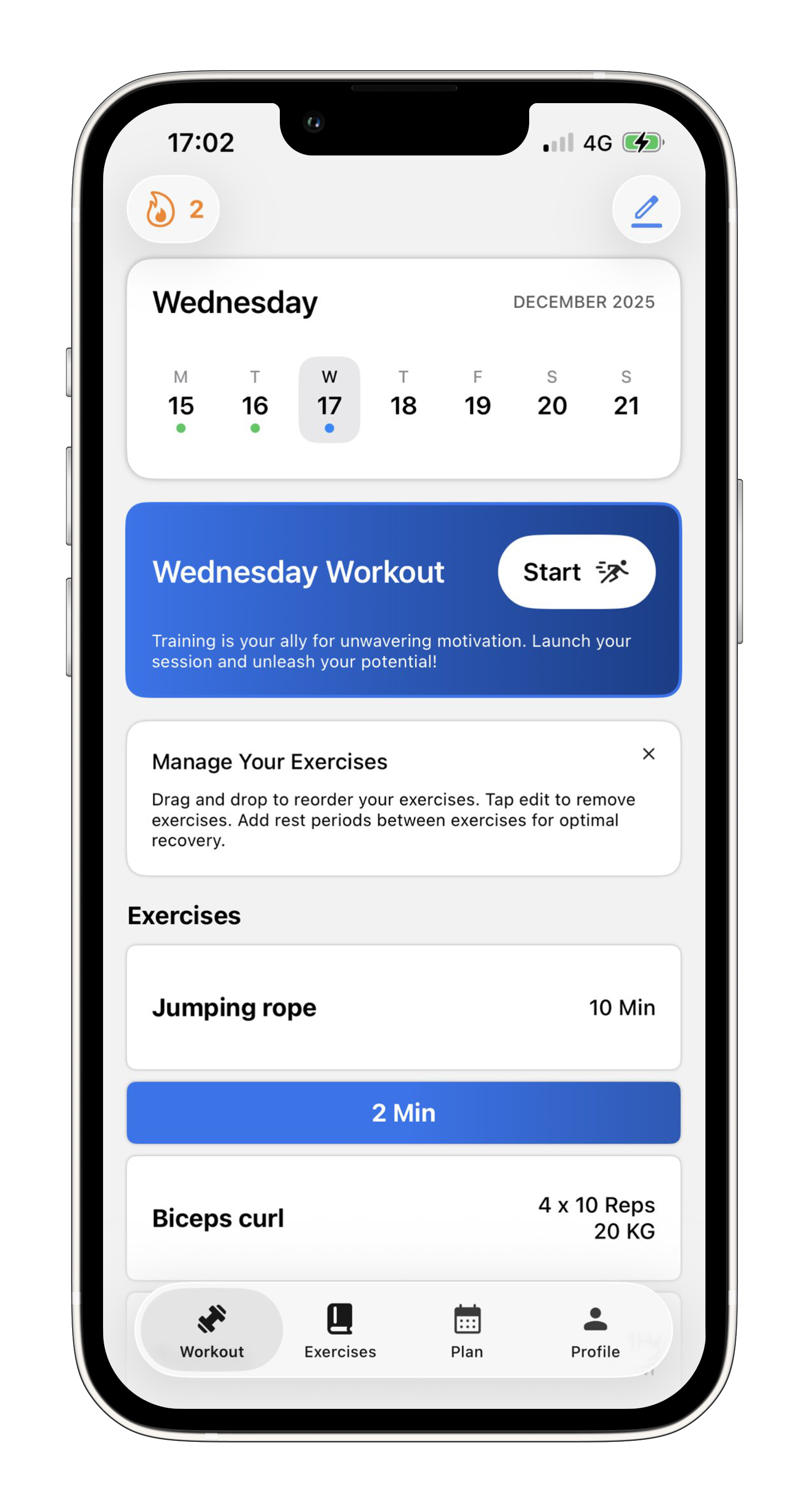 Strainup App - Workout Tracking
